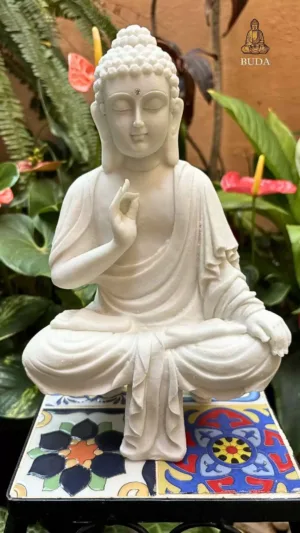 BUDA LEVITANDO PROTEÇÃO - MARMORITE (27cm)