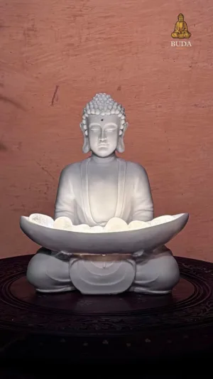 LUMINÁRIA BUDA C/PEDRAS - MARMORITE (24cm)