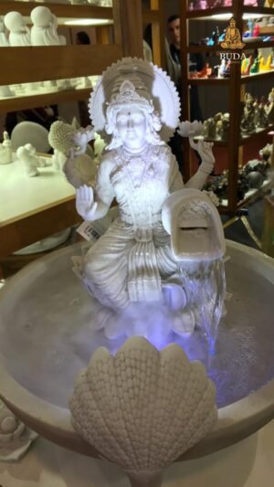 FONTE LAKSHMI DEUSA DA FORTUNA C/LUZ - MARMORITE (53cm)
