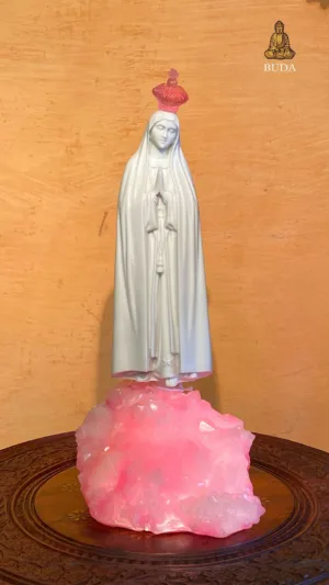 NOSSA SENHORA DE FATIMA ILUMINADA - MARMORITE (37cm)